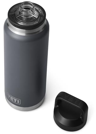 YETI Rambler Bottle Chug, Vacuum Insulated Stainless Steel Bottle with Leakproof Chug Cap, Charcoal, 36 oz (1 L)