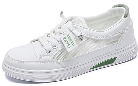 MODSGUE Scarpe da ginnastica da donna in pizzo, piatte per costume tradizionale Dirndl, scarpe da sposa, scarpe da sposa, in rete, traspiranti, eleganti, comode e comode, in tessuto, verde, 36 EU