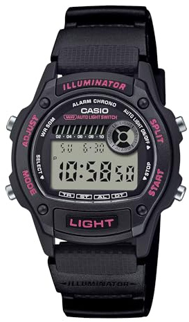 Casio kvartsklocka larm Chrono för kvinnor och tonåringar W-220H-1A2VEF