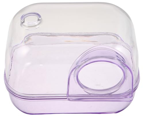 TOYZFRIENDY Hamster Sand Bath Box Transparent Pet Bathtub med Halkfri Multifunktionell Hamsterbadkar och Sandlåda för Smådjur för Chinchillor och Gerbiler Enkel att och Splashskyddad