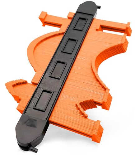 Double Lock 10 Orange Contour Gauge - Extra Wide Profile Tool with 7.2cm Deep Teeth, Secure Double-Lock Design Prevents Shifting, Must Have Tool for DIY Handyman Woodworking/Flooring/Tile Laying