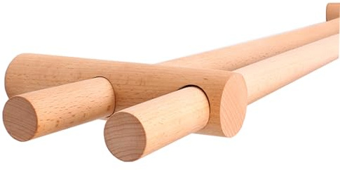 Asta per tenda romana in legno e metallo a doppio palo 240 cm colore betulla montata a parete superiore perforata supporto durevole facile installazione versatile soluzione decorativa