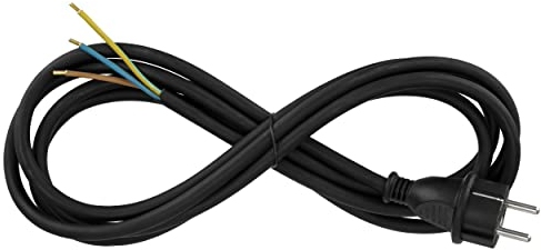 EV Zuleitung - Ersatzkabel für den Außenbereich, 3m Zuleitung (H05RR-F 3G1,5 mm²), Stromkabel mit Stecker, 3680W, IP44, schwarz