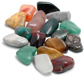 20 Edelsteine (trommelpoliert) - Natursteine 2-3cm - bunte Mischung - u.a Bergkristall & Sodalith - von AMAHOFF