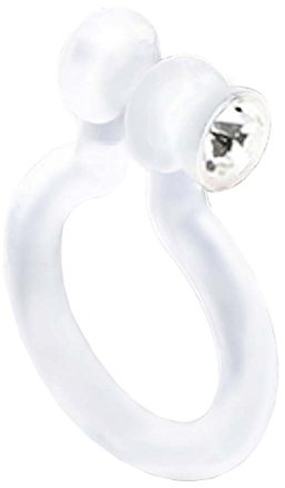 Piercingfaktor Universal Fake Piercing Bioflex Septum auch für Tragus Helix Ohr Nase Lippe Brust Intim - Klemmring mit Kristall