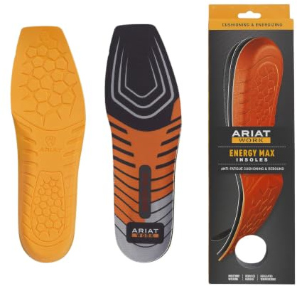 ARIAT Men's Energy Max Work Insole Wide Square Toe, Orange, 11.5 W