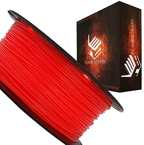 Filamentwerk 3D-Drucker PET-G 1,75mm 1kg Spule Rolle (Rot Transparent)