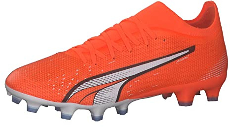 PUMA Ultra Match FG/AG Wns s, fotbollsskor dam, Ultra Orange Puma vit blå glimmer, 39 EU