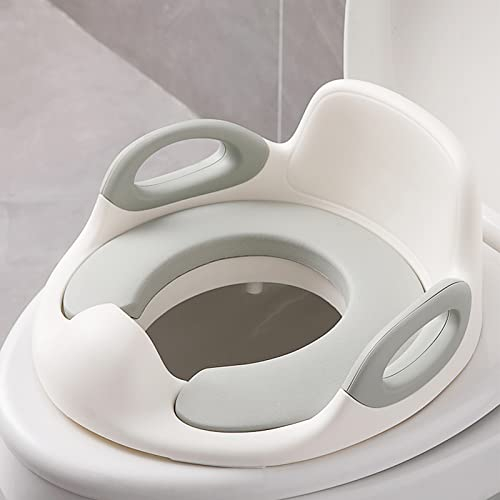 YRHome Kinder Toilettensitz WC Aufsatz Toilettentrainer Sitze für 12 Monate bis 7 Jahre Baby Sitz Anti-Rutsch Kloaufsatz Kindertoilettensitz für Jungen und Mädchen Mit Spritzschutz und Griff (Weiß)