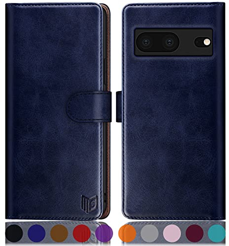 SUANPOT [RFID Schutz für Google Pixel 7 5G Hülle PU Leder Handyhülle Lederhülle Klapphülle Kartenfach Flip Cover für Pixel 7 Handy hülle Leather Wallet Phone Case (Blau)