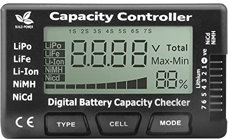 VOKTTA Controllo della Capacità della Batteria Digitale,Tester Batteria con LCD per Lipo,Life, Li-ion,NIMH,NICD