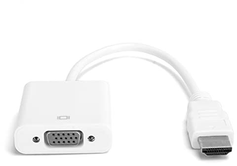 Câble Convertisseur HD VGA avec, Puce C Haute Performance, Large Plage de Résolution, Coque ABS, adapté pour, (Blanc)