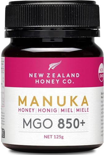 New Zealand Honey Co. Manuka Honig MGO 850+ | Aktiv und Roh - Hergestellt in Neuseeland - Zertifiziertem Methylglyoxal Gehalt - 125g - Manukahonig