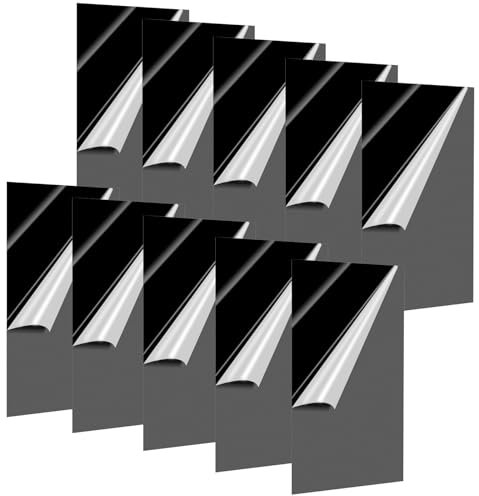 WOPPLXY 10 Pièces Noir Plaque Acrylique de 250 x 120 x 3mm, Plaque Plastique en Acrylic pour Peinture, Bricolage et Remplacement des Cadres en Verre