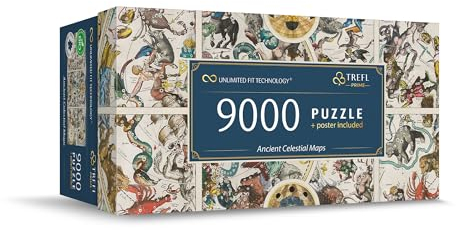 Trefl Prime - Puzzle UFT: Ancient Celestial Maps - 9000 Teile, Großes Puzzle mit Einer Antiken Himmelskarte, Dickster Karton, Bio, EKO, Unterhaltung für Erwachsene und Kinder ab 12 Jahren