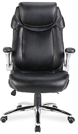Guyifuny Chefsessel mit hoher Rückenlehne und drehbarem Bürostuhl, bequemer, ergonomischer Chef-Schreibtischstuhl aus Leder mit einem Gewicht von 150 kg