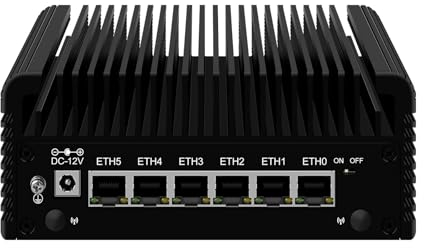 Glovary Micro Firewall Appliance Octa Core i3 N305, 6 x i226V 2.5GbE LAN, DDR5 Barebone, Fanless Mini PC Router Computer, AES-NI, OPNsense, 2HD, TypeC Port, TF Card Slot