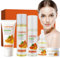 HASAIKA® Set de Soins, Set de soins au curcuma, Set de soins du visage au curcuma, produits de soins du visage hydratants et affinant les pores pour tous les types de peau, 5 set