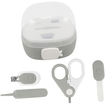 ibasenice 4stücke Teiliges Nagelpflege Sicherheitsguard Für Neugeborene Ergonomische Edelstahl-nagelschneider Antiklemmsicher Inklusive Feile Und Reisetasche