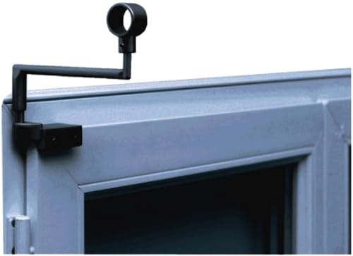 2 Supports de Tringle à Rideaux Sans Perçage - Fixation Facile pour Fenêtre Double Battant, Ø 20 mm | Métal Noir & Argent - Élégance et Praticité (Lot de 2 supports)