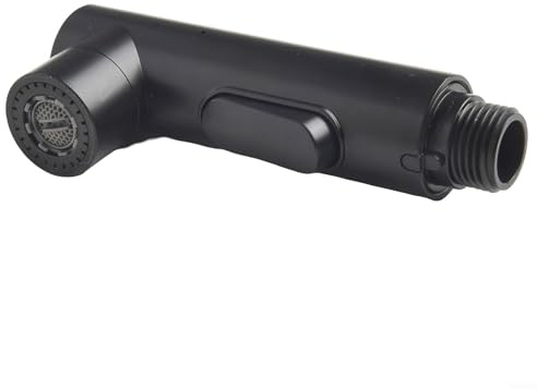 Gdfnmogo Cabezal rociador de grifo, grifo de cocina, boquilla extraíble, accesorio de rociador de grifo de baño, conexión estándar G1/2, fácil de instalar (negro)
