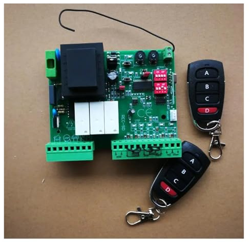 CFWWSAQ Motor Puerta Corredera Tarjeta electrónica del Controlador del Motor de la Puerta for abridor de Puerta corredera 220 V AC Modelo 433,92 MHz(2 Remote)