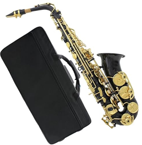 Saxophonsets Schwarzes Und Goldenes Altsaxophon Aus Messing In Es-Dur Mit Tragegurt Instrumentenzubehör(3/4)