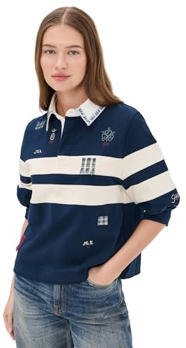 Sea Women's Claira Embroidered Rugby Shirt, Multi, XS