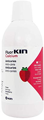 Fluor Kin Mundwasser ~ Erdbeergeschmack Kinder 500ml Calcium und Fluorid
