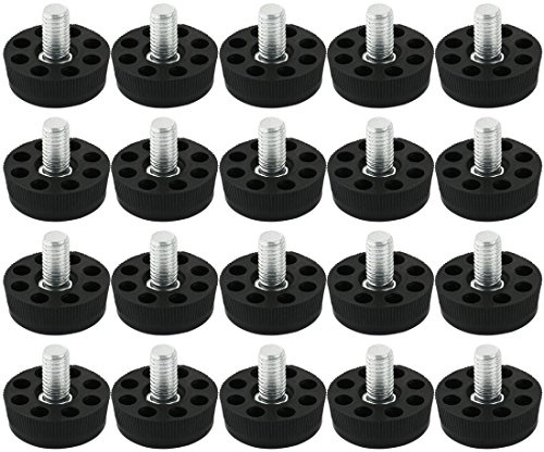 sourcing map 20Stk. Verstellschraube Tisch Stuhl 8 Löcher Verstellbare Ausgleichsfuß Schwarz M8 x10mm Gewinde de | Verstellbare Ausgleichsfuß