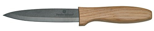 VANILLA SEASON FUKUI Keramikmesser mit Holzgriff,Klinge geruchs-und geschmacksneutral