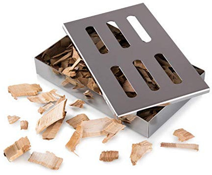 Edelstahl Räucherbox inkl.Räucherbox Smoker für Gas- und Holzkohlegrills