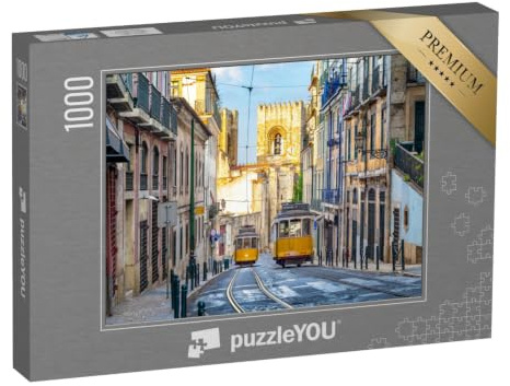 puzzleYOU: Puzzle 1000 Teile „Straßenbahn der Linie 28 in Lissabon, Portugal“ – aus der Puzzle-Kollektion Lissabon, Straßenbahnen