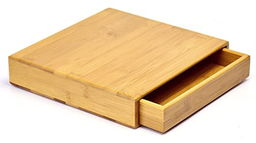 Bamboo Storage Drawer Box for Pu erh Tea Cake Pu’er Tea Tray Gongfu Tea Accessory