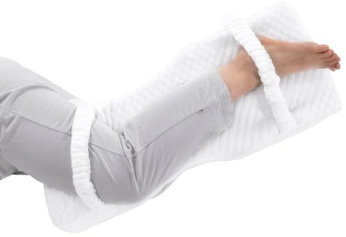 HOMBYS Memory Foam Knee Pillow for Side Sleepers-Leg Pillow for Sleeping with Straps,Hip & Leg Elevation for Pregnancy and Relief Lower Back Pain, Separates The Knees for Body Alignment (28x11x4)