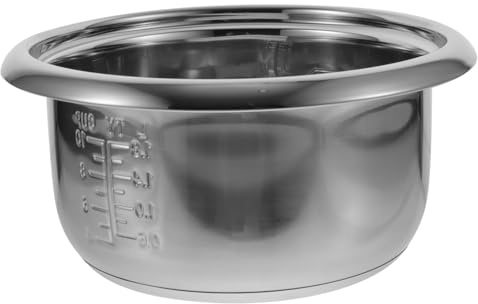 NAMOARLY 4l Cuve Intérieure Argenté de Cuiseur à Riz en Acier Inoxydable | Remplacement Cuve Intérieure du Cuiseur à Riz, Cuiseur Riz Inox, Accessoires Cuiseur Riz