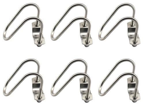 CYCOOPE Morsetto a croce in acciaio inossidabile a forma di U, 32 mm x 32 mm, clip per tubo incrociato, morsetti per connettori per tubi per serre, fattorie, recinzioni, ponteggi, confezione da 6 (M6)