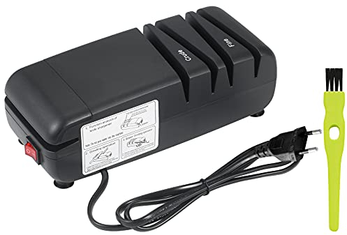 Afilador de cuchillos eléctrico profesional Afiladores de corte automáticos multifuncionales con bisel de 15 grados ranuras crudas y finas para cuchillos dentados rectos Tijeras Amoladora