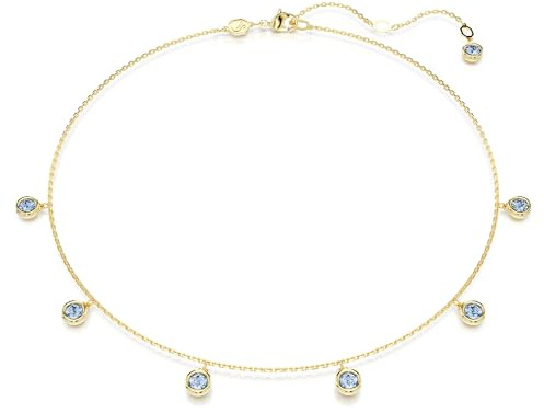 Swarovski Bernstein Halskette 5688246 rund Größe blau, Damen, Erwachsene Frauen, Unisex, Gold, Halskette, 38 cm