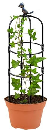 Obelisco for rampicanti, piante rampicanti graticcio obelisco,Stabile Struttura for Arrampicata,Nero Grigliato a Colonna,Rose Edere, Accessori da Giardino,Piante,pomodori ( Size : 20*120cm/0.7*3.9ft )