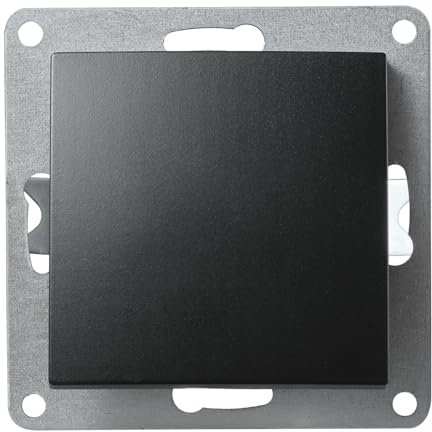 Interruptor cruzado | ESTILO | Interruptor de luz 10A, interruptor de encendido y apagado de 250V empotrado, conexión de terminal de tornillo del interruptor basculante, negro mate