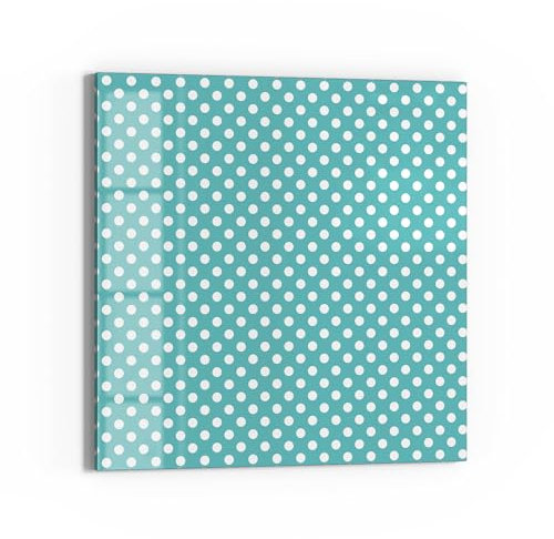 DEQORI Glas-Magnettafel | 50x50 cm cm groß | Motiv Türkise Harmonie | Memo-Board aus Glas | Magnetboard inkl. Magnete, Stift & Tuch für Küche & Büro | Tafel magnetisch & beschreibbar