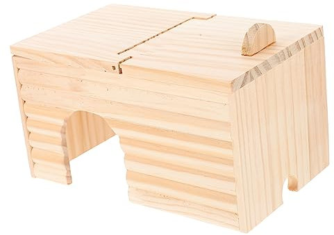 INOOMP Holz Hamsterhaus Haustier Hamsternest Stabiles Holz Wohnhaus Trainings Und Spielhaus Für Kleine Haustiere