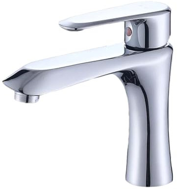 QTYQWC Bathroom Tap Bathroom Hot and Cold Washbasin Faucet Washbasin Faucet Bathroom Under-Counter Basin Hot and Cold Basin Faucet, Silver Copper