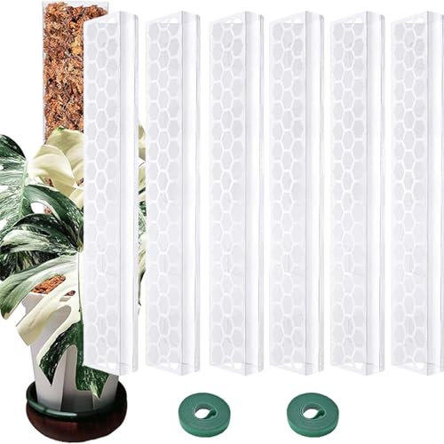 Pflanzstangen für Monstera | 43,2 cm stapelbare Moosstange für Pflanzen | Transparente Monstera-Pflanzenstütze für Monstera Creeper Kletterpflanzen
