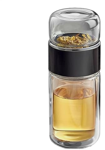 Infusifie Tee-Ei, Doppelschichtige Isolierte Teeflasche mit Sieb, Auslaufsichere Teeflasche mit Tee Ei, Teesieb für Lose Blätter, Tee-Flutbecher, Tee-Ei Flasche für Losen Tee(280ml)