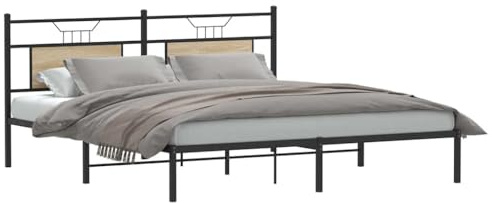 vidaXL Giroletto senza Materasso Rovere Sonoma 160x200cm in Truciolato