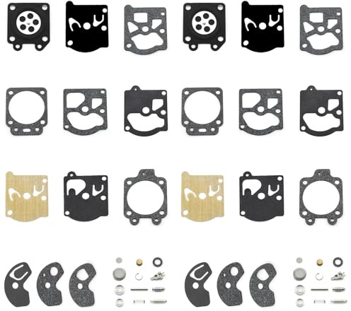 Paquet de 2 Kit Réparation du Carburateur Joint, K10-Wat Joints pour Walbro/Mcculloch/Husqvarna/Partner/Poulan/Microxxv/Ryobi Membrane Carburateur Debroussailleuse