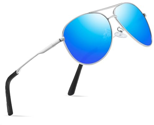 Sonnenbrille Herren Damen Polarisiert Vintage Schwarz Pilotenbrille Unisex