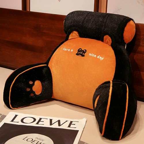Cuscino da lettura extra large per adulti e bambini, soffice imbottitura in cotone PP, fodera in velluto di cristallo di seta ghiaccio, cuscino di supporto per la schiena pe(Size:75*50cm,Color:black)